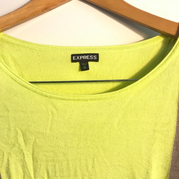 🍋NWOT EXPRESS YELLOW AND GREY SWEATER 🍋 - Picture 2 of 4